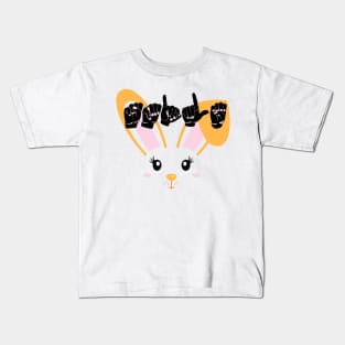 Smile sign language, Easter bunny gift asl Kids T-Shirt